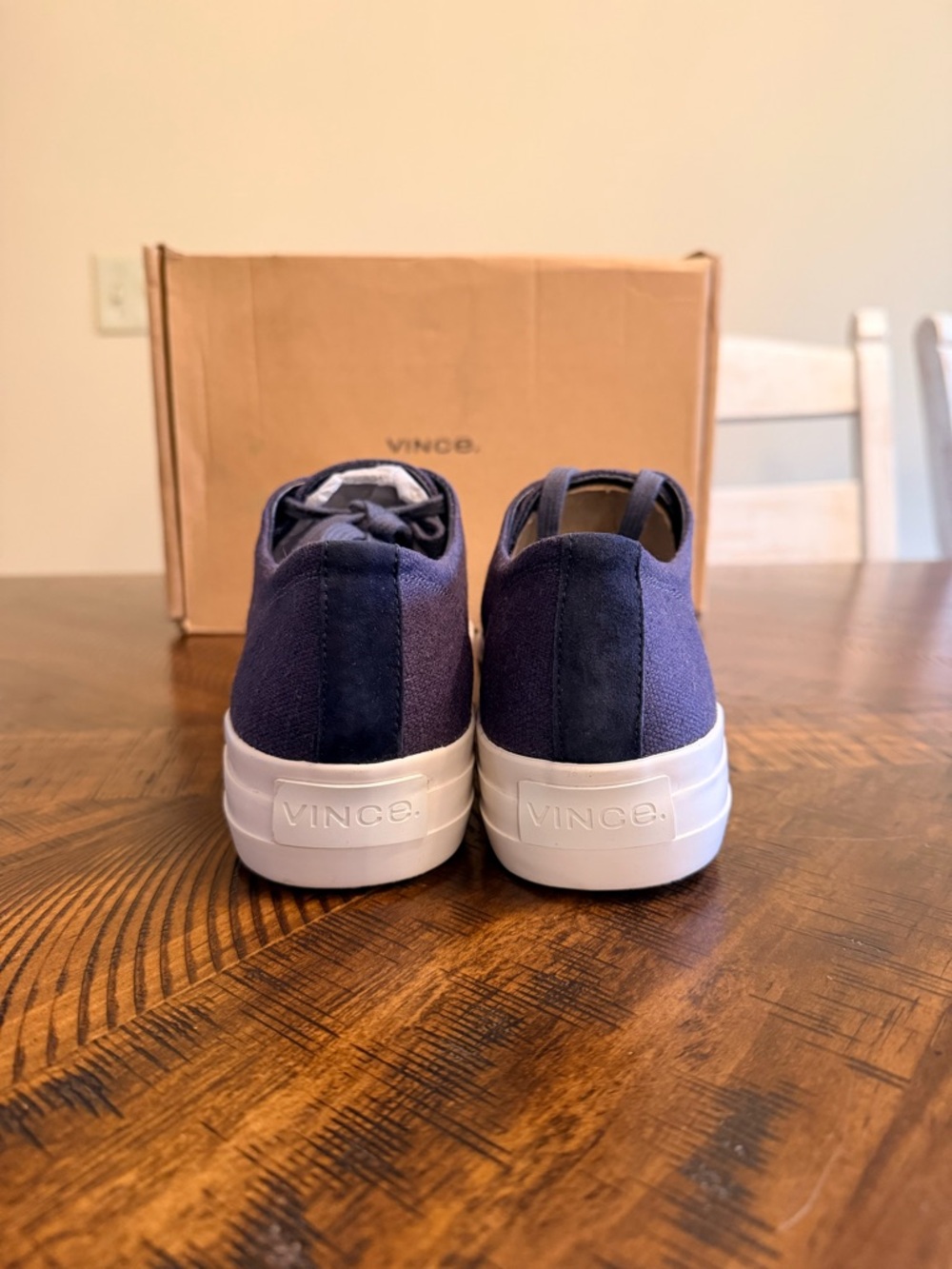 VINCE Womens Blue Coastal Padded Heaton Round Toe Platform Sneakers — NEW IN BOX - Picture 7 of 12